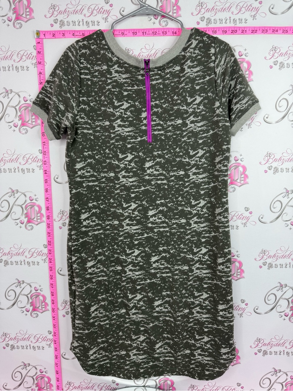 Lole dress Olive Green & Cream Marbled Knit Tee - Picture 2 of 11